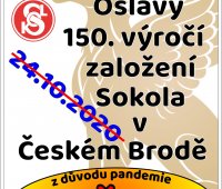 Oslavy 150. výročí založení Sokola v Českém Brodě se přesouvají předběžně na květen 2021